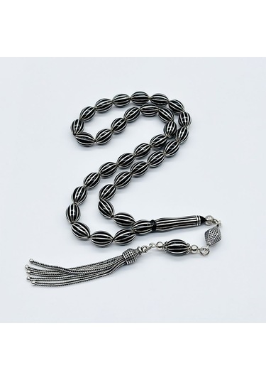 12 Li Karpuz Dilimi İşlemeli Erzurum Oltu Taşı Tesbih