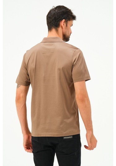 Classıc Kısa Kollu Mercerize Regular Erkek Polo Yaka Tshırt Vizon