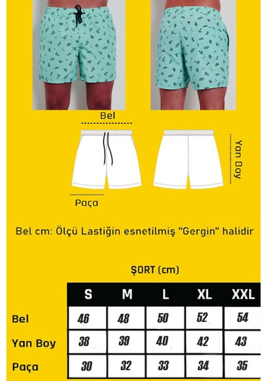 Enrico Ferry Erkek Aqua Hızlı Kuruyan Baskılı Deniz Şortu Edy2590 Aqua