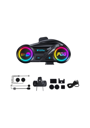 Vkemall Y13pro 2 Kişilik İnterkom Kask Bluetooth Kulaklık Su Geçirmez Gürültü Azaltıcı Motosiklet Kulaklık Kask Kulaklık 1 Adet