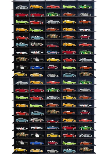 Woodbu 1/64 Hobi Araba Rafı Dikey (Hot Wheels, Matcbox)