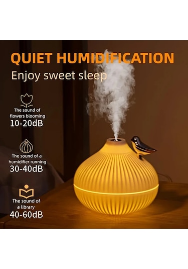 Techbloom 1 X 10 14 Oz Led Işık Soğuk Buhar Nemlendirici Usb Aromaterapi Difüzör Taşınabilir Mini Oda Nemlendirici White