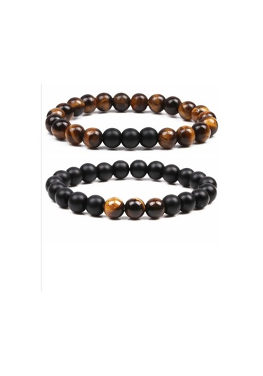 DENİZ Kaplangözü Ve Onix Doğaltaş Bileklik Siyah