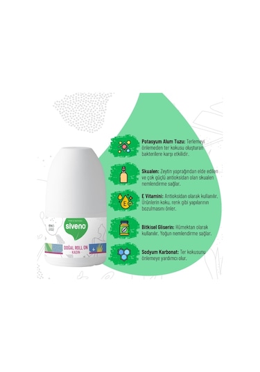 Siveno Kadın Doğal Roll-On Deodorant 50 ML