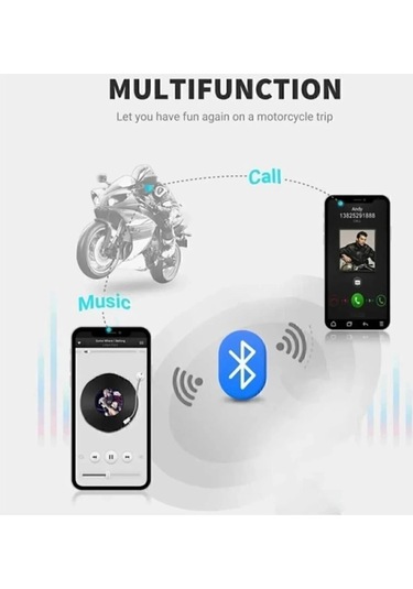 X63 Motosiklet Kask Kulaklık Intercom Işıklı Motorsiklet Interkom 5.3
