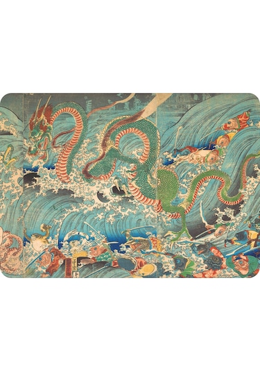 Dekoratif Baskılı Keçe Amerikan Servisi, Supla 2'Li Servis Takım  -397 Çok Renkli