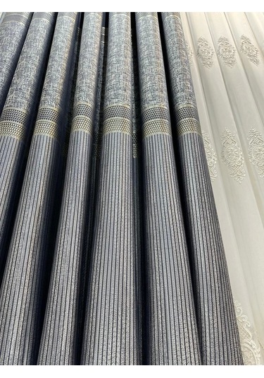 Nivemeshome Kehribar Ft614162 Gümüş 1/3 Sık Pileli Fon Perde Apm Gümüş
