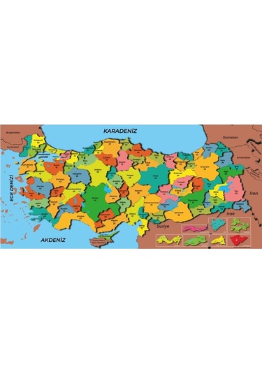 Dekoratif Tablo Eğitici Türkiye Ve Dünya Haritası Çocuk Duvar Sti