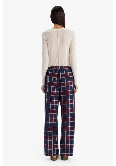 Defacto Regular Fit Kareli Pijama Altı-fall İn Love G3354ax25aunv241 Lacivert-nv241