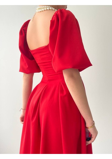 Benjamin Çan Etekli Midi Boy Elbise Altın