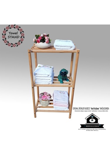 Havluluk - Doğal Ahşap Havlu Askılık - Askı - Kağıt Havluluk Bakır