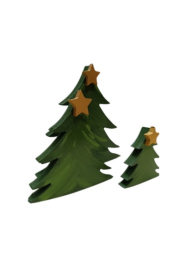 3lü Yılbaşı Ağacı Ahşap Dekor - Yılbaşı, Noel, Özel Etkinlik