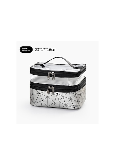 Dekohop Pu Deri İki Bölmeli Makyaj Çantası