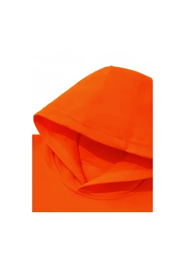 Kızlar İçin Sonbahar Kışlık Kapüşonlu Sweatshirt Fermarlı Ayıcık Turuncu