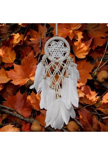 Yıldız Motifli Ekru Renk Düş Kapanı Hediyelik Duvar Süsü - 90634936899241000f