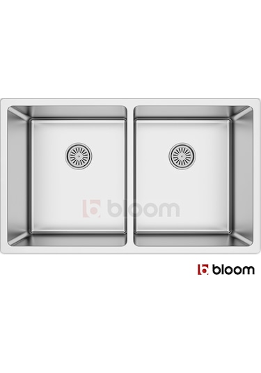 Bloom Loft 2 Gözlü Paslanmaz Çelik Eviye 34 / 34 x 70 CM