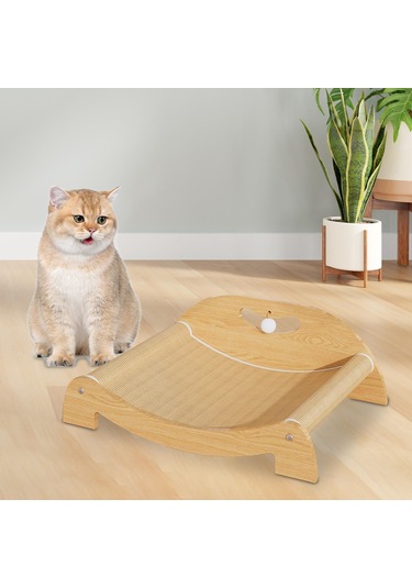 Suntek Kapalı Kedi Tırmalama Yatağı Rahat L-sırtlı-bilyalı