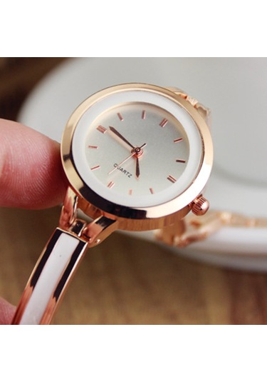 Samdoo Bayanlar İçin Zayıf Bileklik Kordonlu Simli Kol Saati - Zirve Tarz Ve Zarif Tasarım - Gümüş Rengi Silver