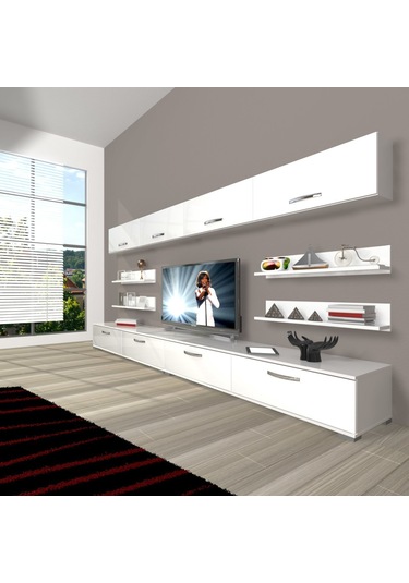 Decoraktiv Eko 360y Slm Tv Ünitesi Tv Sehpası Parlak Beyaz