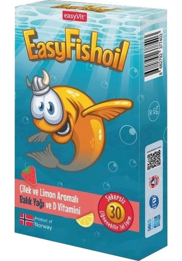 Easyfishoil Çocuk 30 Çiğneme Form Çilek Ve Limon Aromalı