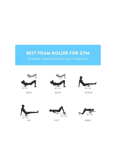 Avessa Povit Black Kısa Foam Roller Köpük Rulo Egzersiz Aleti 33