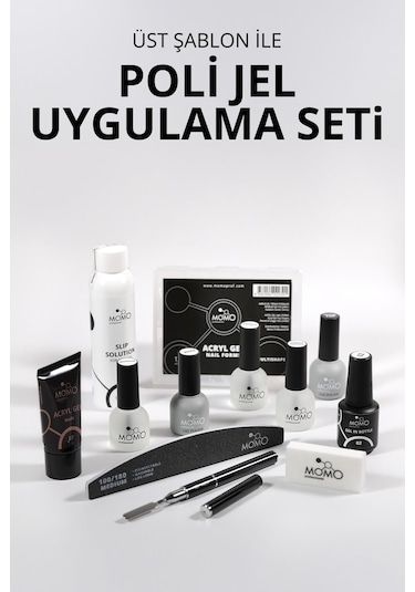 Momo Professional Üst Şablon İle Poli Jel Uygulama Seti