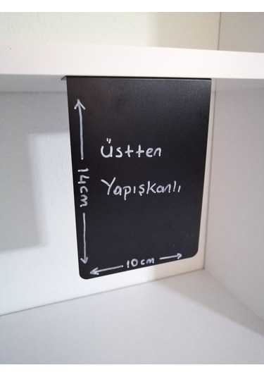 10 Ad Pvc Karatahta Siyah Etiket Pano 14x10 Cm Yapışkanlı İsimlik