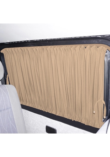 Pandami Opel Vivaro A 2001-2014 Uyumlu Krem Raylı Oto Perde Takımı