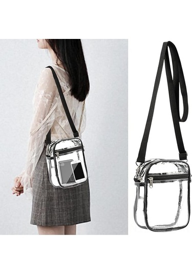 Yuntech01 Stadyum Onaylı 2'li Şeffaf Çapraz Çanta Seti - Farklı Boylar, Ön Cep Ve Ayarlanabilir Kemer İle Spor Etkinlikleri, Konserler, Seyahat İçin Çok Renkli