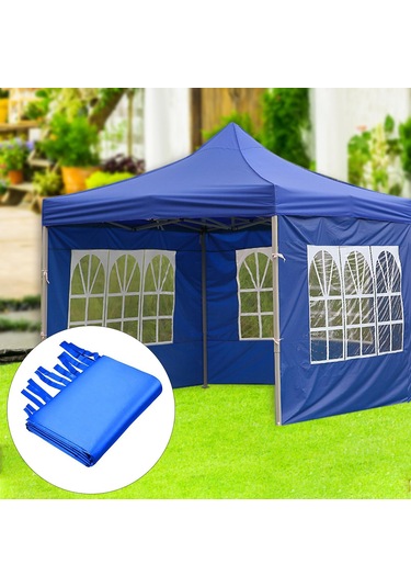 Suntek 1x Gazebos Çadır 3x2m Kamp Açık Gölgelik Mesh Yan Mavi