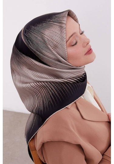 Ipek Eşarp Twill Siyah Vizon