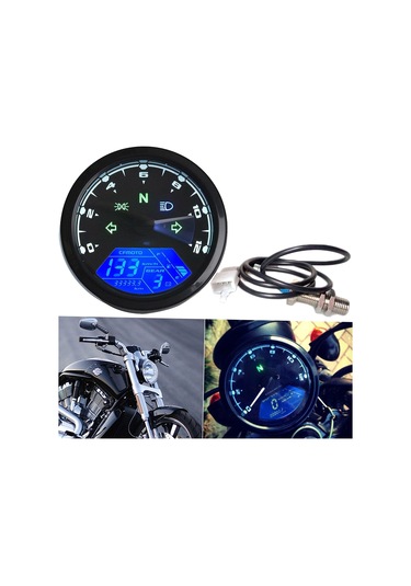 12000rpm 6 Dişli Evrensel Motosiklet Lcd Dijital 199 K16270