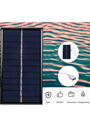 Pazly 1w 6v Küçük Güneş Paneli Usb'li Dıy Polisilisyum Hücre Su Geçirmez Kampçılık Taşınabilir Şarj Power Bank Telefon