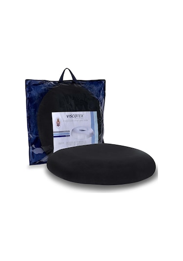 Visco Ortopedik Oturma Simidi 44X42/8 cm, Siyah