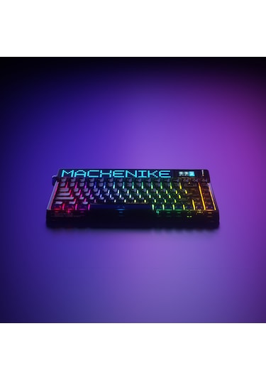 Machenike KT84-B84W Tri-Mode Gateron White Switch LCD RGB İngilizce Oyuncu Klavye