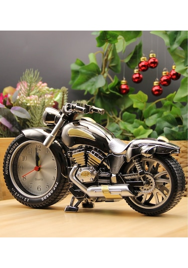Dekoratif Motorsiklet Alarmlı Masa Saati