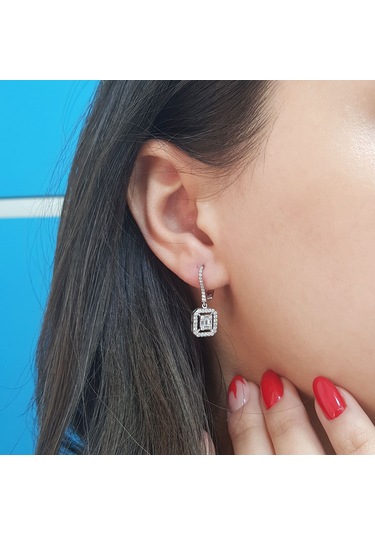 Lova 0,73 Karat Baget ve Dört Köşe Pırlanta Küpe - 3030053