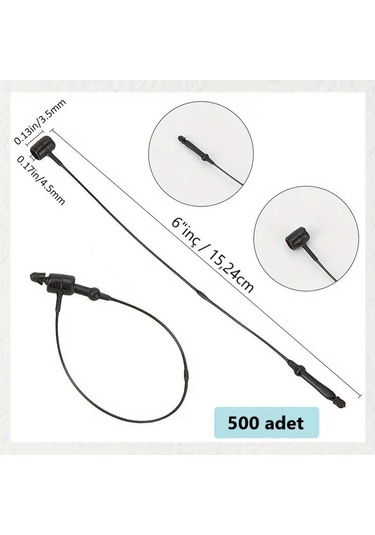 El Geçmeli Siyah Kılçık 6"inç / 15,24cm 1pk-500 Adet