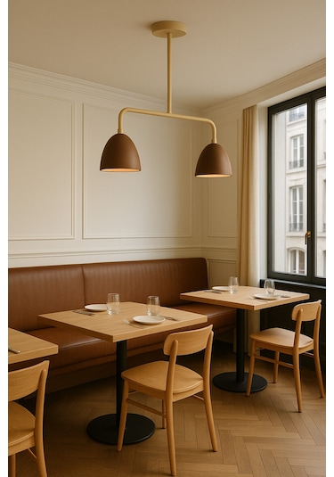 Lumière Deux Sarkıt Lamba-avize - Modern Endüstriyel Mufak Hol Cafe Salon Avize Kahve Rengi
