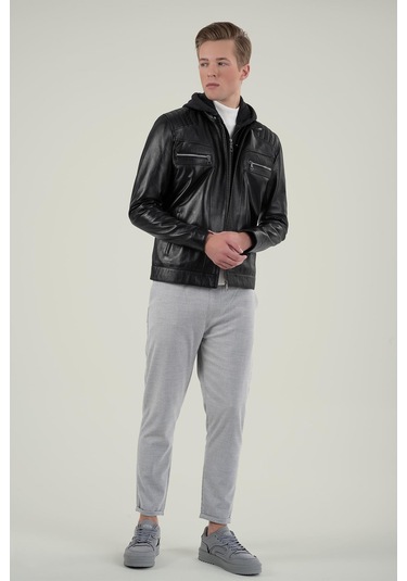 Manfredo Siyah Deri Mont 111674 001