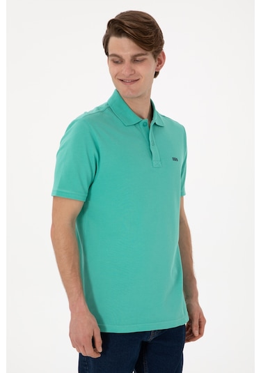 U.S. Polo Assn. Erkek Polo Yaka Mint Basic Tişört 50306007-VR090