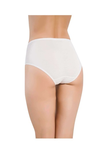 Bonbonetti Kadın Siyah 3'Lü Paket Bambu Yüksek Bel Bikini  Ekru Kadın Külot Ekru