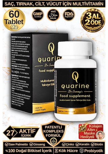 Dr.sammy's Quarine Saç,tırnak,cilt,vücut Vitamini Bitkisel Tablet 60 Tablet