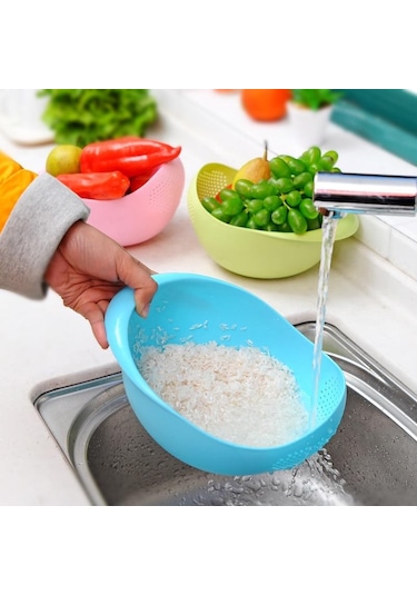 Yeşil Gıda Sınıfı Plastik Pirinç Fasulye Bezelye Yıkama Filtresi Süzgeç Yeşil Pembe Renk Sepeti Elek Süzgeç Temizleme Aracı