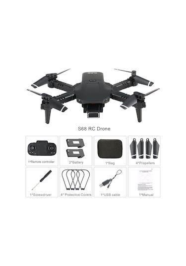 Wezone Yeni Başlayanlar İçin S68 Rc Drone: Katlanabilir, Yükseklik Sabitlemeli, Çocuklar İçin Oyuncak Quadcopter