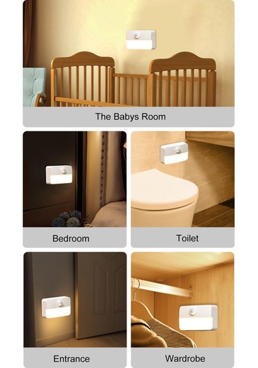 Teltree Hareket Ve Işık Algılayıcı Sıcak Işık Gece Lambası - Mutfak, Dolap, Yatak Odası, Merdiven Uygun - 3 Aaa Pil İle Çalışır Pil Yok - Tekli Paket T046 Diğer