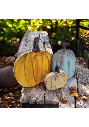 Naturel Görünümlü Balkabakları Ailesi 3'lü Set