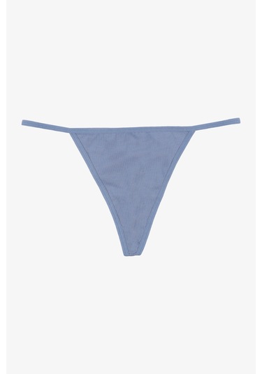 Kadın Pamuklu Basic Tanga Külot 3'lü Paket Kk20501 Mavi - Gri