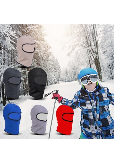 Geeroyoo Çocuklar İçin Kışlık Polar Balaklava - Kayak, Snowboard Ve Açık Hava Aktiviteleri İçin Isıtıcı Başlık, Mavi Mavi