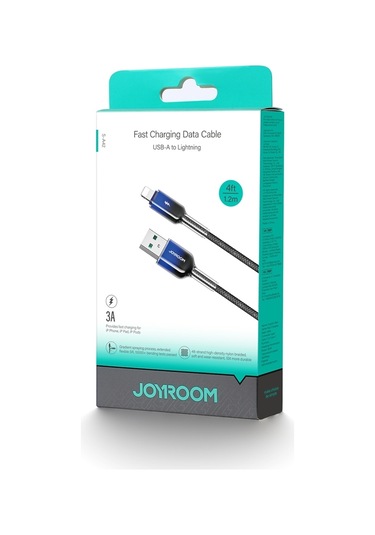 Joyroom S-a42 Crystal Clear Series Fast Charging Data Cable, Usb To 8 Pin Cable, Length: 1.2m Black